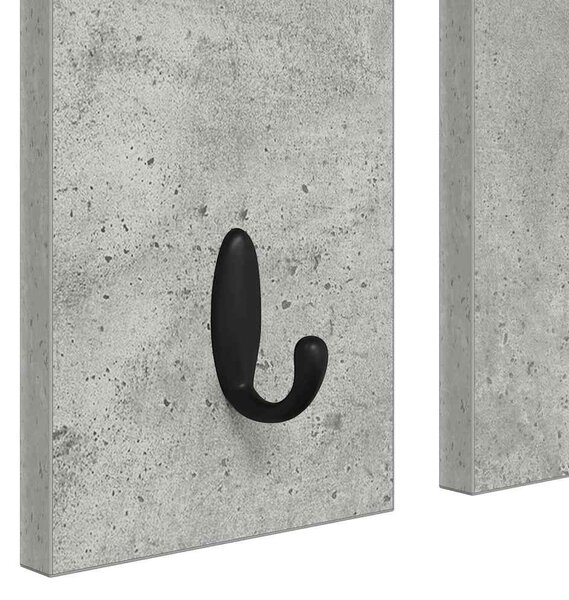 Fali Kabáthorog polcokkal Beton szürke 84 x 10 x 80 cm Faanyag