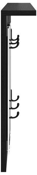 Fali Kabáthorog polcokkal Musta tammi 85 x 10 x 45 cm Faanyag