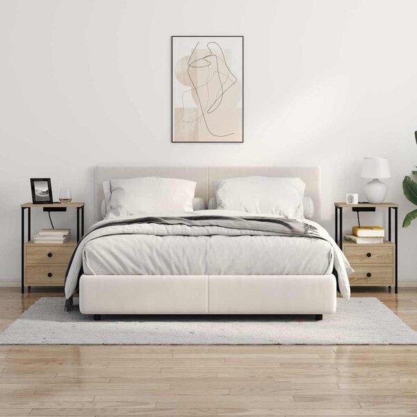 Éjjeliszekrény 2 db Sonoma tölgy 40 x 31 x 60 cm Szerelt Fa