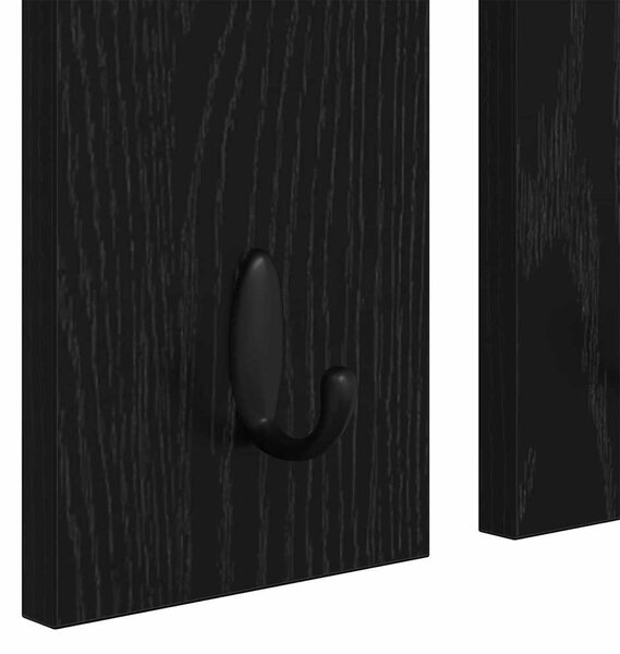 Fali Kabáthorog polcokkal Musta tammi 85 x 10 x 45 cm Faanyag