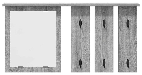 Fali Kabáthorog polcokkal Szürke sonoma 85 x 10 x 45 cm Faanyag