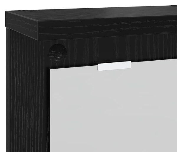 Fali Kabáthorog polcokkal Musta tammi 85 x 10 x 45 cm Faanyag