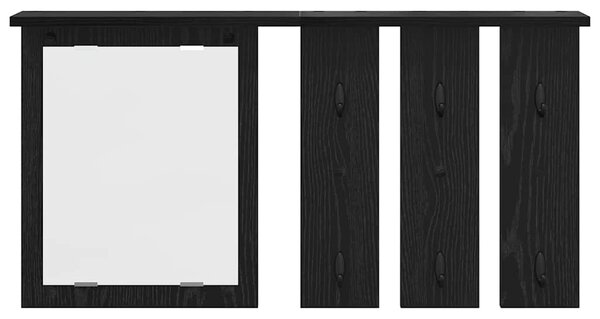 Fali Kabáthorog polcokkal Musta tammi 85 x 10 x 45 cm Faanyag