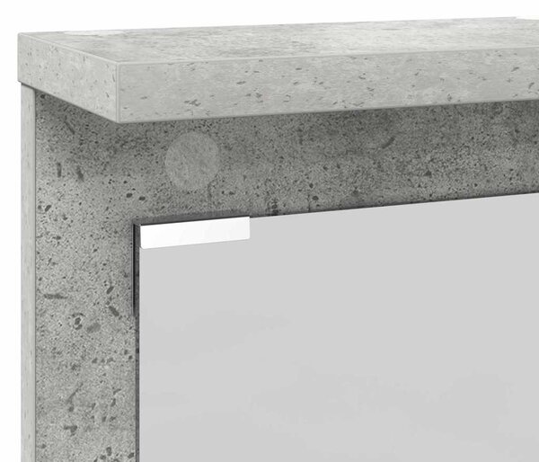 Fali Kabáthorog polcokkal Beton szürke 84 x 10 x 80 cm Faanyag