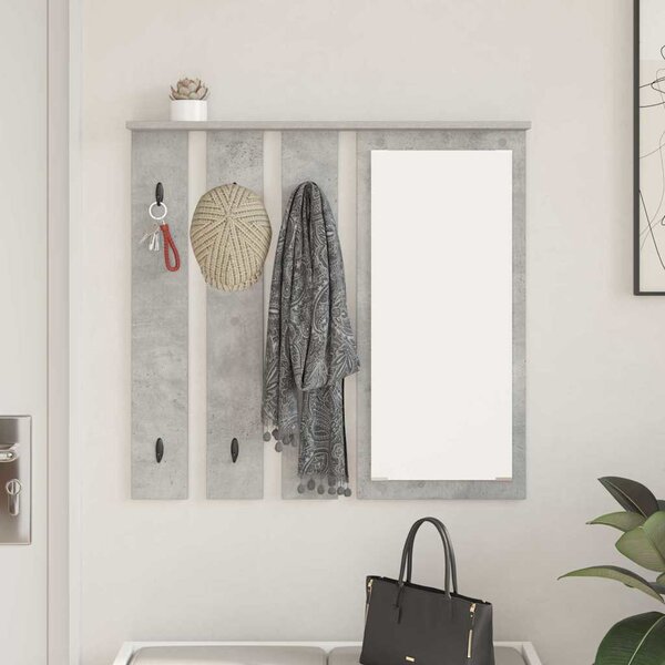 Fali Kabáthorog polcokkal Beton szürke 84 x 10 x 80 cm Faanyag