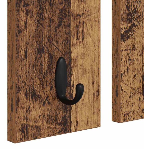 Fali Kabáthorog polcokkal Régi fa 85 x 10 x 45 cm Faanyag