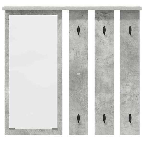 Fali Kabáthorog polcokkal Beton szürke 84 x 10 x 80 cm Faanyag