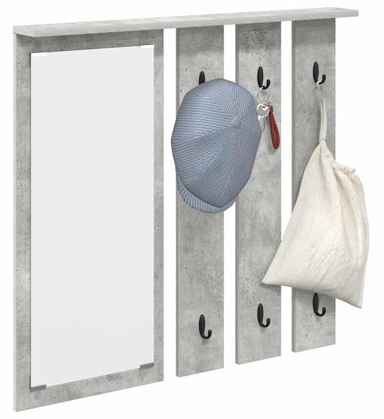 Fali Kabáthorog polcokkal Beton szürke 84 x 10 x 80 cm Faanyag