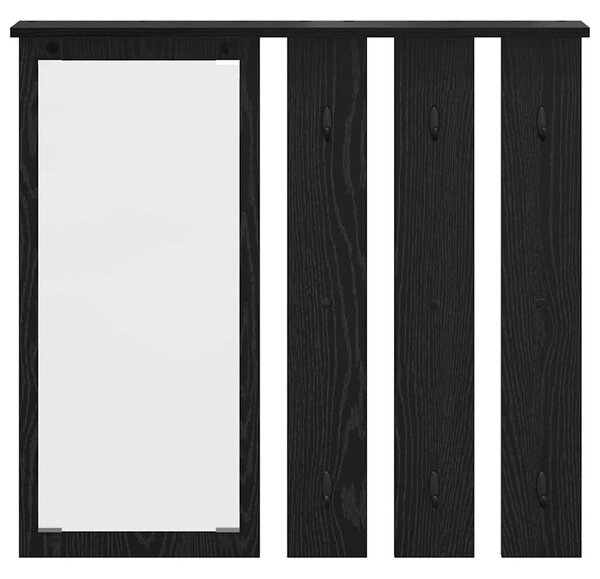 Fali Kabáthorog polcokkal Musta tammi 84 x 10 x 80 cm Faanyag