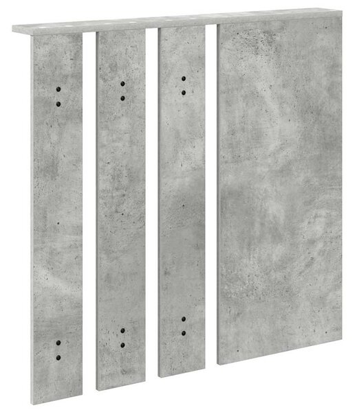 Fali Kabáthorog polcokkal Beton szürke 84 x 10 x 80 cm Faanyag