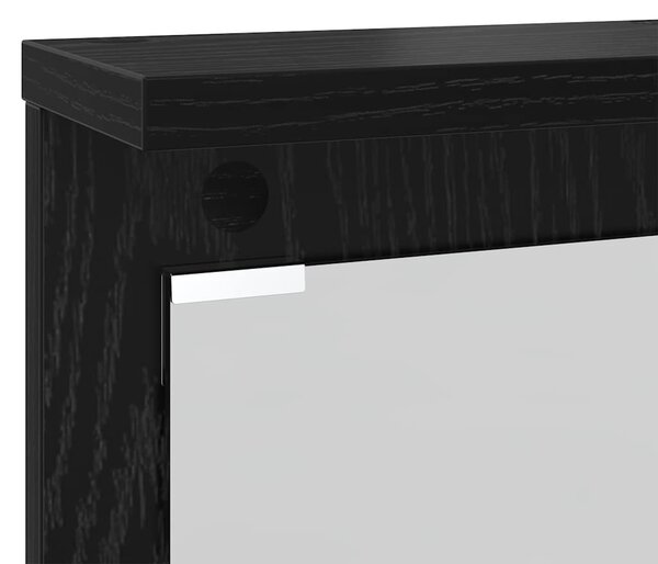Fali Kabáthorog polcokkal Musta tammi 84 x 10 x 80 cm Faanyag
