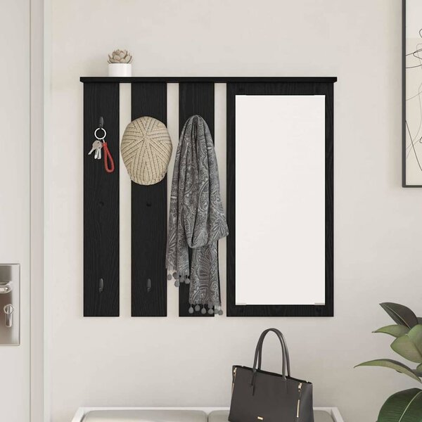 Fali Kabáthorog polcokkal Musta tammi 84 x 10 x 80 cm Faanyag