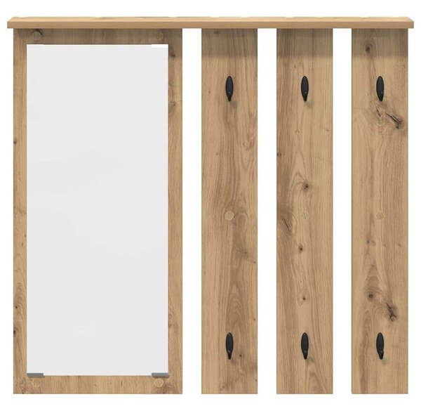 Fali Kabáthorog tükörrel kézműves tölgy 84 x 10 x 80 cm Faanyag