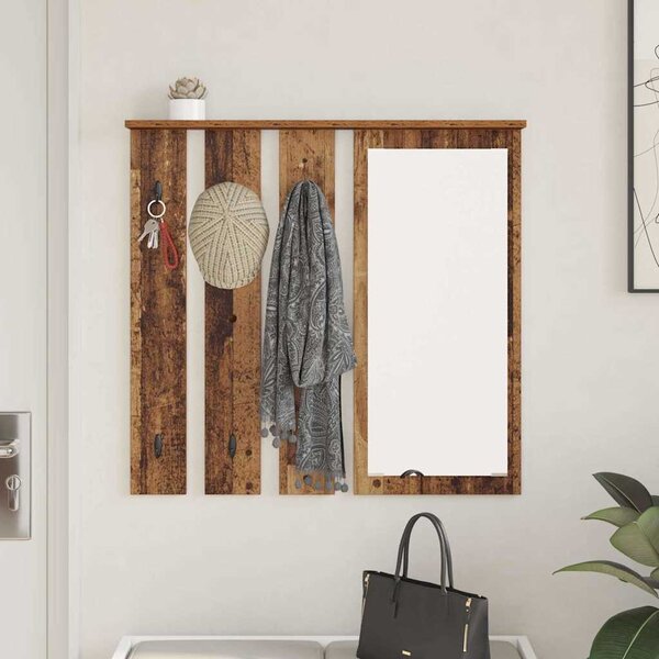 Fali Kabáthorog polcokkal Régi fa 84 x 10 x 80 cm Faanyag