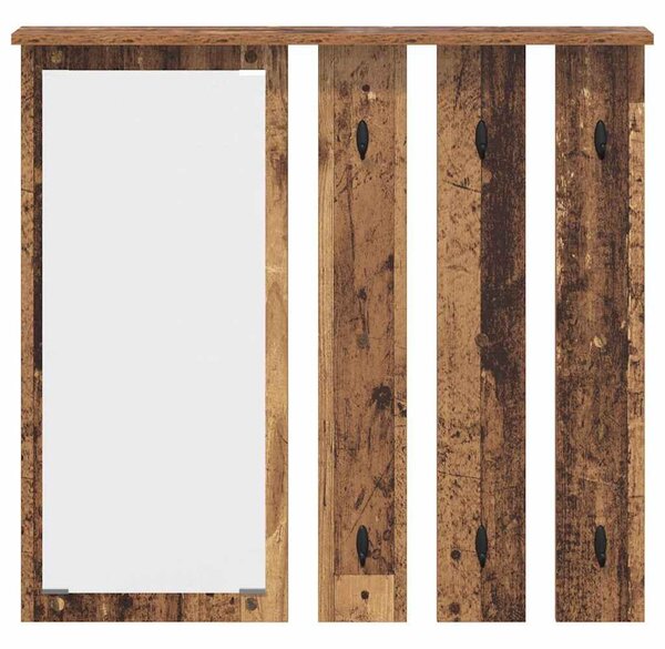 Fali Kabáthorog polcokkal Régi fa 84 x 10 x 80 cm Faanyag