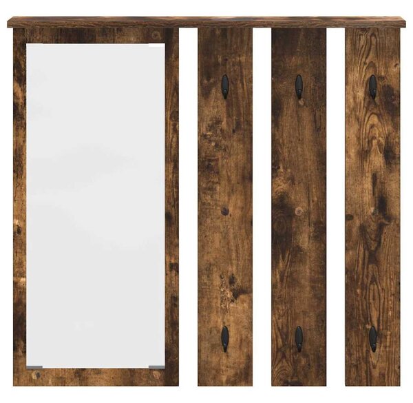 Fali Kabáthorog polcokkal Füstölt tölgy 84 x 10 x 80 cm Faanyag