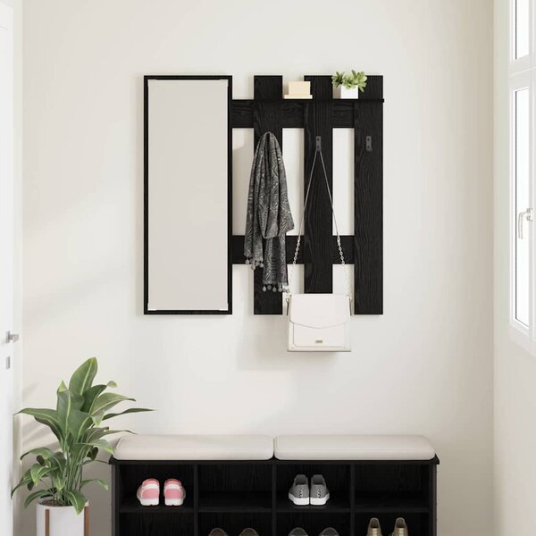 Fali Kabáthorog tükörrel Fekete tölgy 100 x 10 x 100 cm Faanyag
