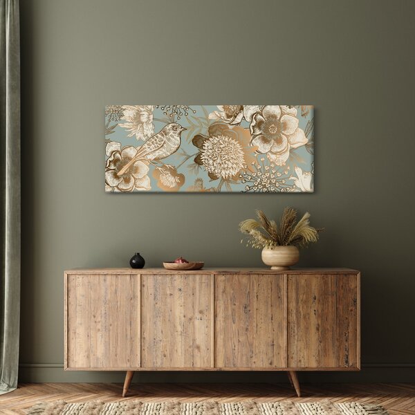 Arany virágok képe (120x50 cm)