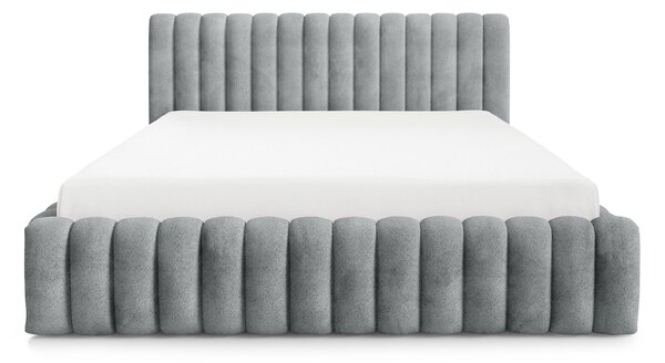 BLISS egyszemélyes kárpitozott ágyneműtartós ágy 120x200 - szürke
