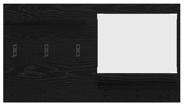 Fali Kabáthorog polcokkal Musta tammi 90 x 10 x 50 cm Faanyag