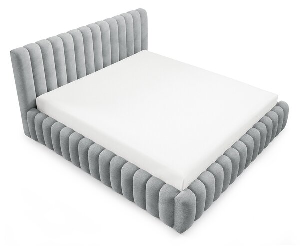 BLISS egyszemélyes kárpitozott ágyneműtartós ágy 120x200 - szürke