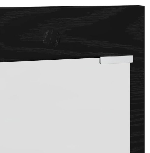 Fali Kabáthorog polcokkal Musta tammi 90 x 10 x 50 cm Faanyag