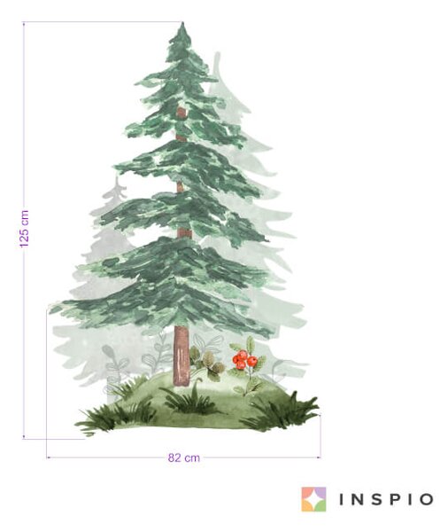 INSPIO - átragasztható textil matrica - Fa az erdőben - Falmatrica