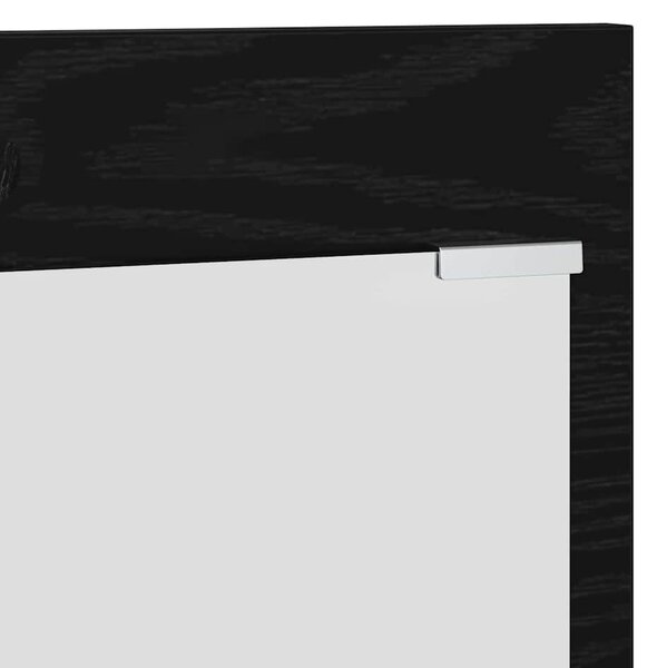 Fali Kabáthorog polcokkal Fekete tölgy 70 x 10 x 90 cm Faanyag