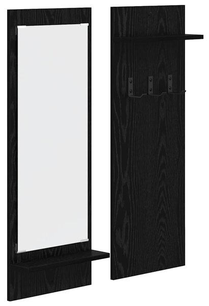 Fali Kabáthorog polcokkal Fekete tölgy 70 x 10 x 90 cm Faanyag