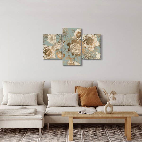 Arany virágok képe (90x60 cm)