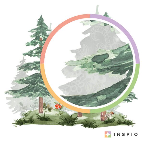 INSPIO - átragasztható textil matrica - Fa az erdőben - Falmatrica