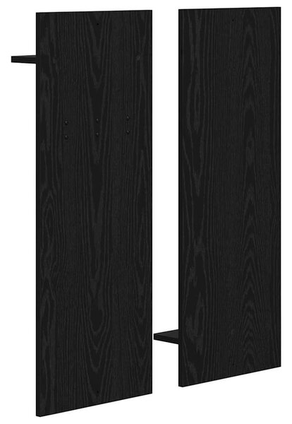 Fali Kabáthorog polcokkal Fekete tölgy 70 x 10 x 90 cm Faanyag