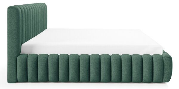 BLISS egyszemélyes kárpitozott ágyneműtartós ágy 120x200 - zöld