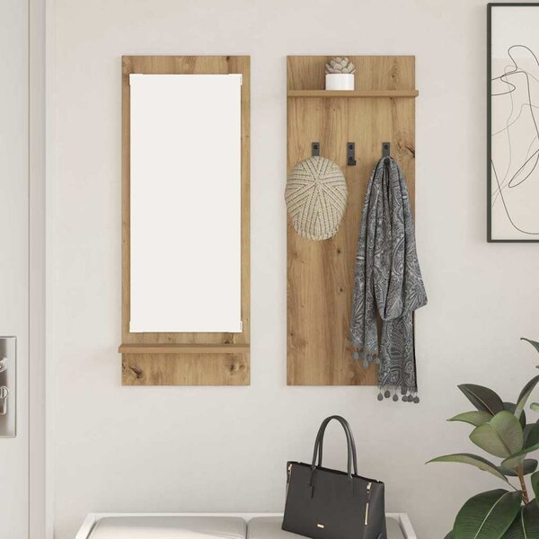Fali Kabáthorog polcokkal Artisan tölgy 70 x 10 x 90 cm Faanyag