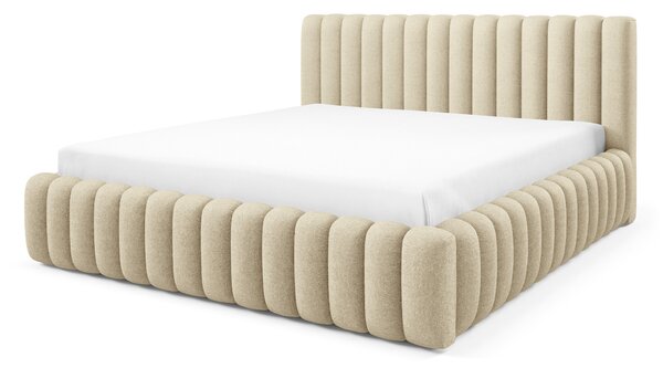 BLISS egyszemélyes kárpitozott ágyneműtartós ágy 120x200 - bézs