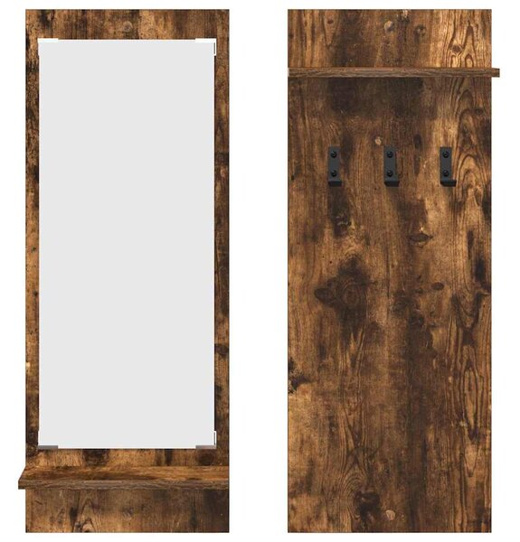 Fali Kabáthorog polcokkal Füstölt tölgy 70 x 10 x 90 cm Faanyag
