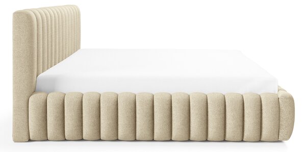 BLISS egyszemélyes kárpitozott ágyneműtartós ágy 120x200 - bézs