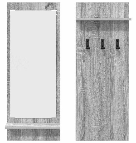 Fali Kabáthorog polcokkal Szürke Sonoma 70 x 10 x 90 cm Faanyag