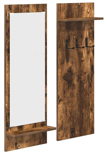 Fali Kabáthorog polcokkal Füstölt tölgy 70 x 10 x 90 cm Faanyag
