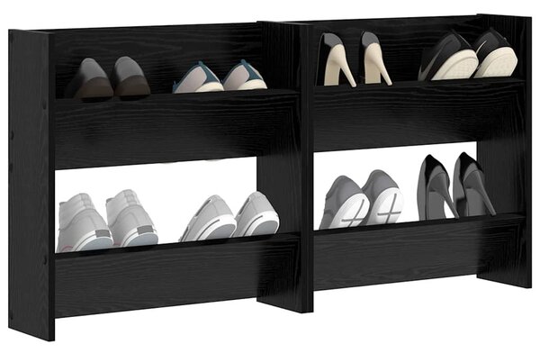 Cipőszekrény 2 pcs Fekete tölgy 60 x 18 x 60 cm Faanyag