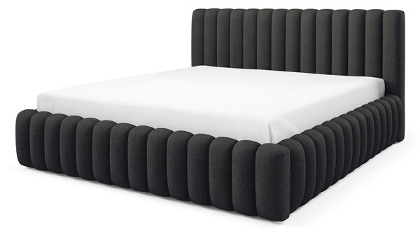 BLISS egyszemélyes kárpitozott ágyneműtartós ágy 120x200 - fekete