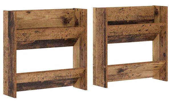 Cipőszekrény polcokkal 2 pcs Öreg fa 60 x 18 x 60 cm Faanyag