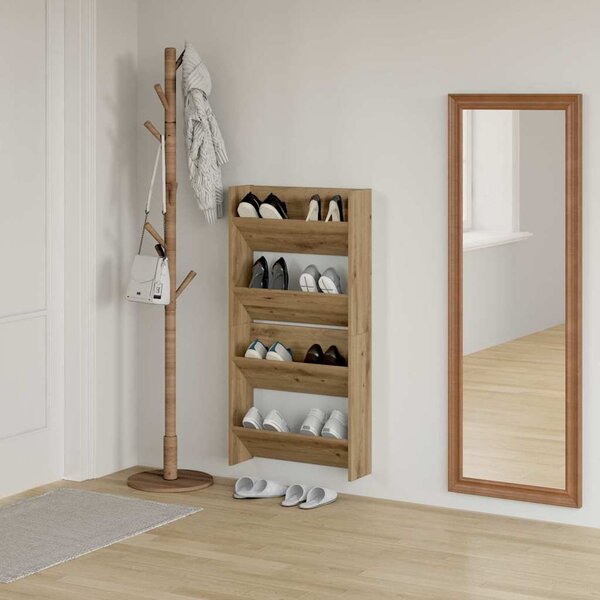 Fali cipőtartó 2 pcs Artisan tölgy 60 x 18 x 60 cm Faanyag