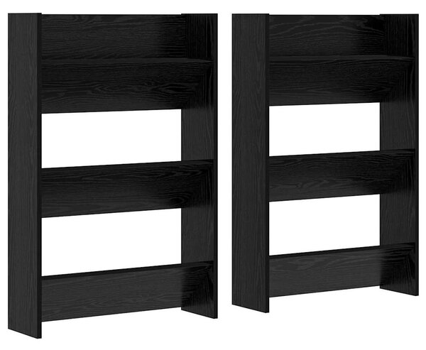 Cipőszekrény 2 pcs Fekete tölgy 60 x 18 x 90 cm Faanyag