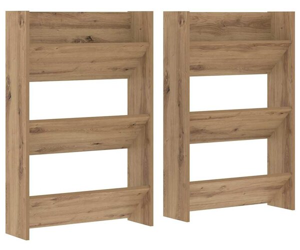 Cipőszekrény 2 pcs Artisan tölgy 60 x 18 x 90 cm Faanyag