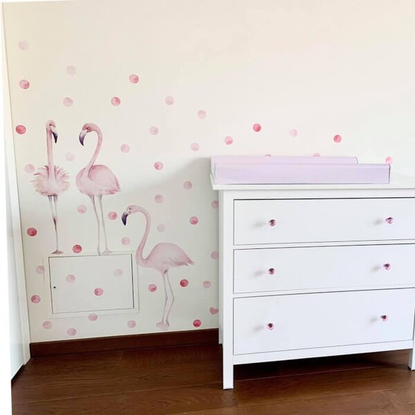 INSPIO - átragasztható textil matrica - Falmatrica - Flamingó