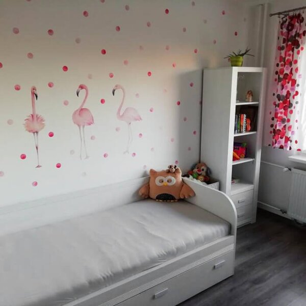 INSPIO - átragasztható textil matrica - Falmatrica - Flamingó