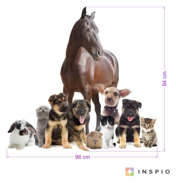 INSPIO - átragasztható textil matrica - Falmatrica - Állatok