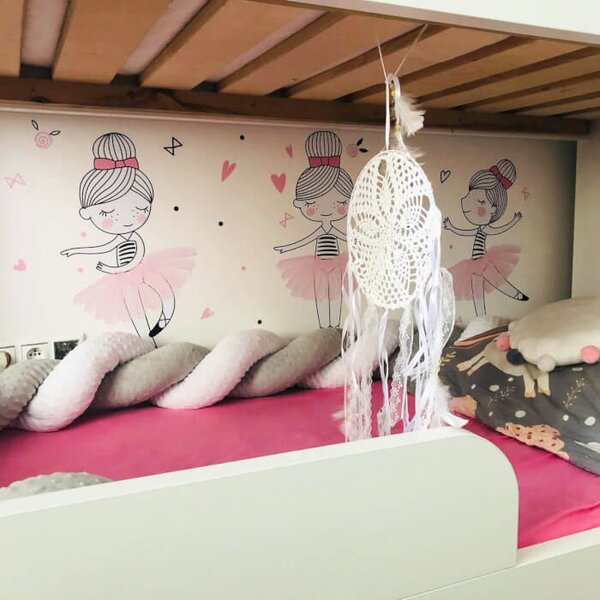 INSPIO - átragasztható textil matrica - Balerinák - Öntapadós falmatricák