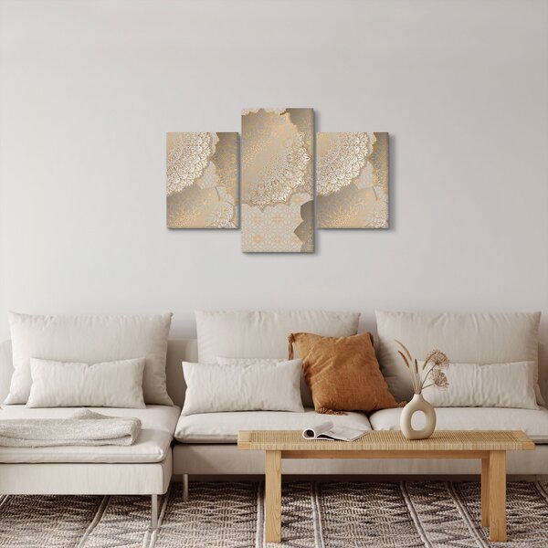 Kép - Mandalák arany tónusokban (90x60 cm)